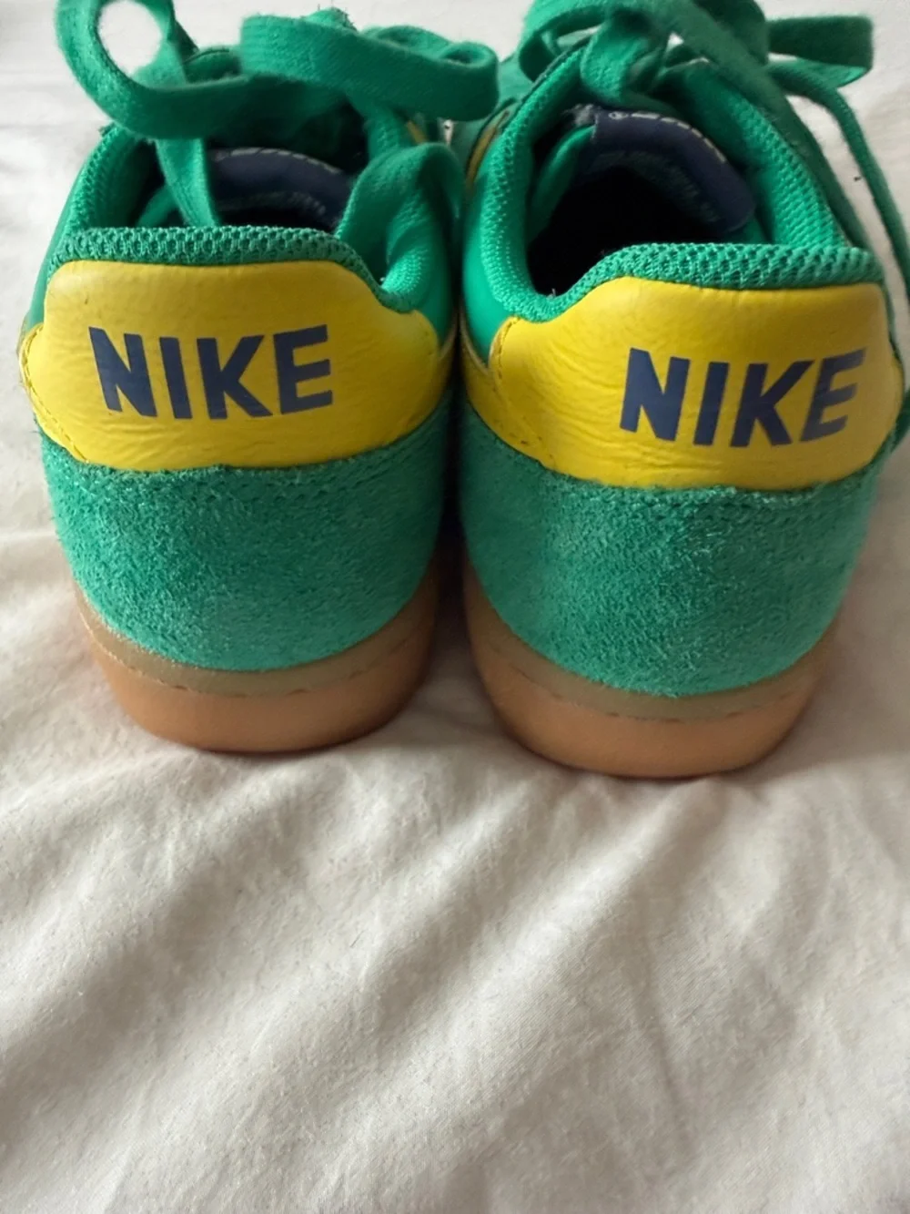 Nike Women’s Green Sneakers with Yellow Swoosh - Picture 4 of 7